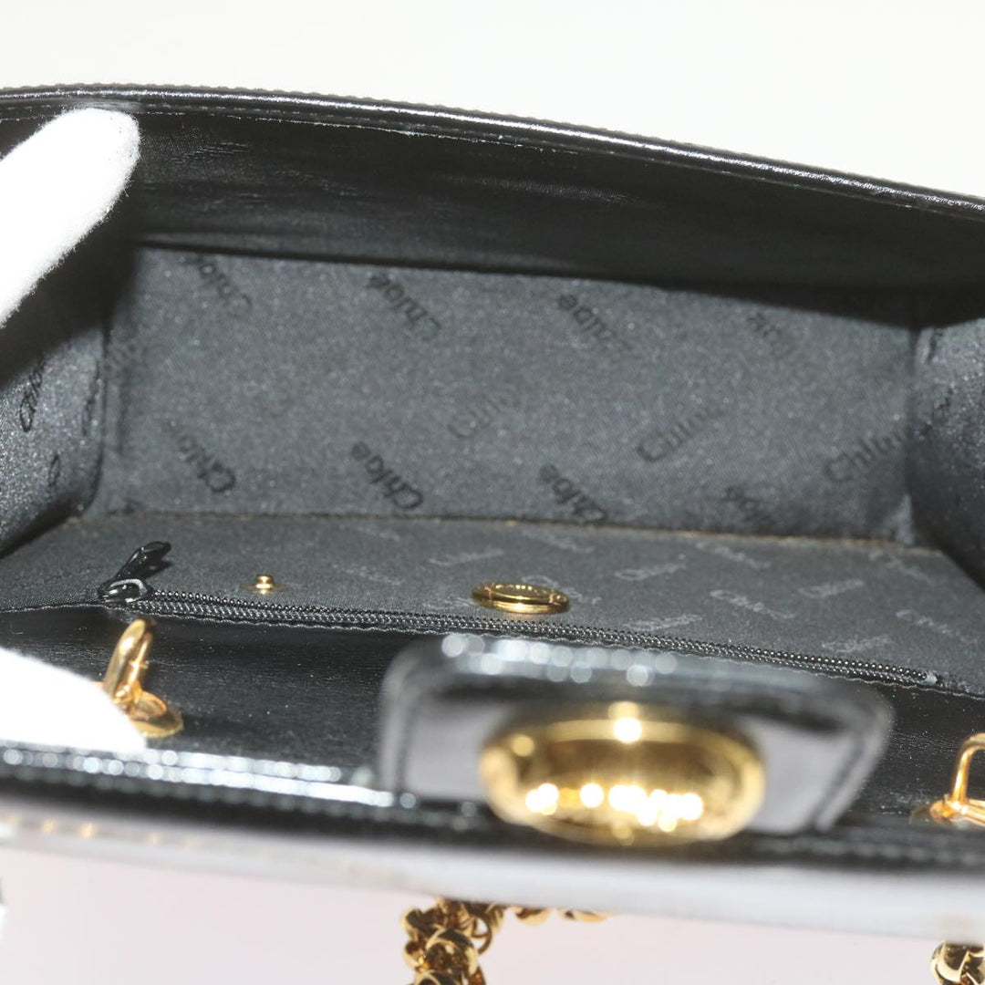 Chloe Chain Shoulder Bag Leather Black bs10630