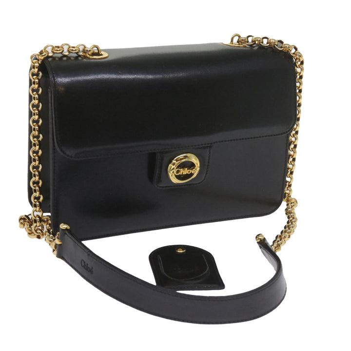 Chloe Chain Shoulder Bag Leather Black bs10630