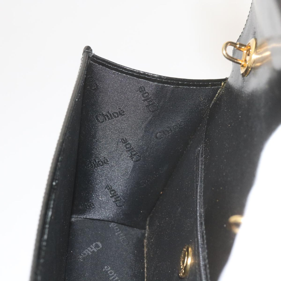 Chloe Chain Shoulder Bag Leather Black bs10630