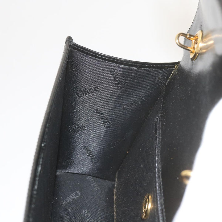 Chloe Chain Shoulder Bag Leather Black bs10630