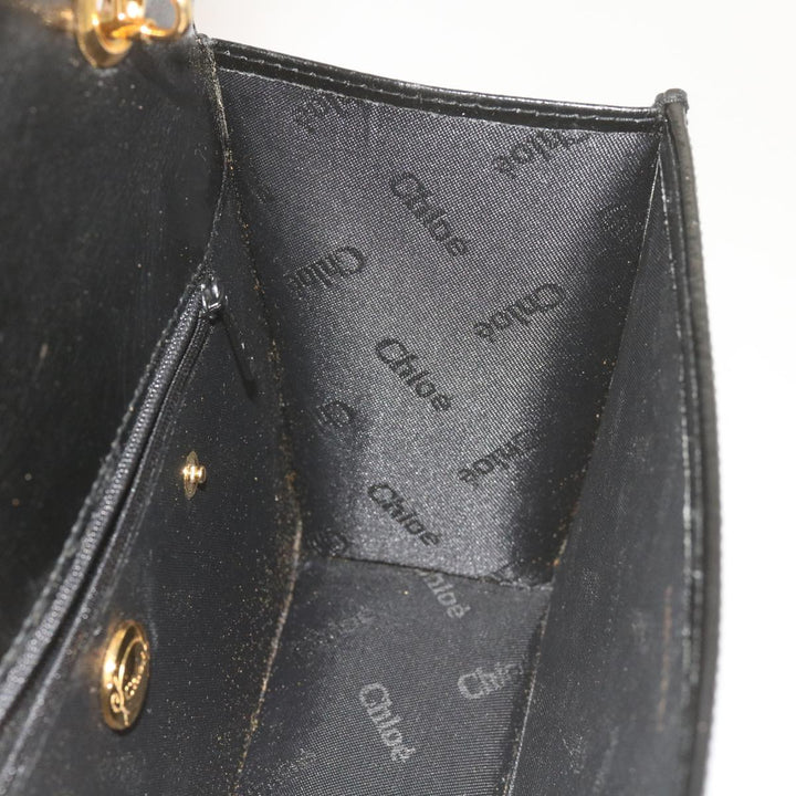 Chloe Chain Shoulder Bag Leather Black bs10630