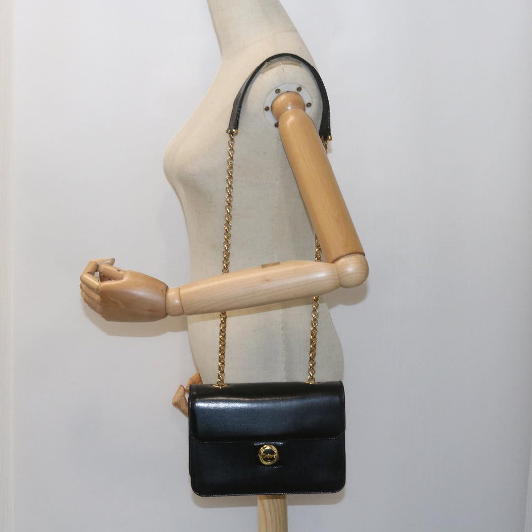 Chloe Chain Shoulder Bag Leather Black bs10630