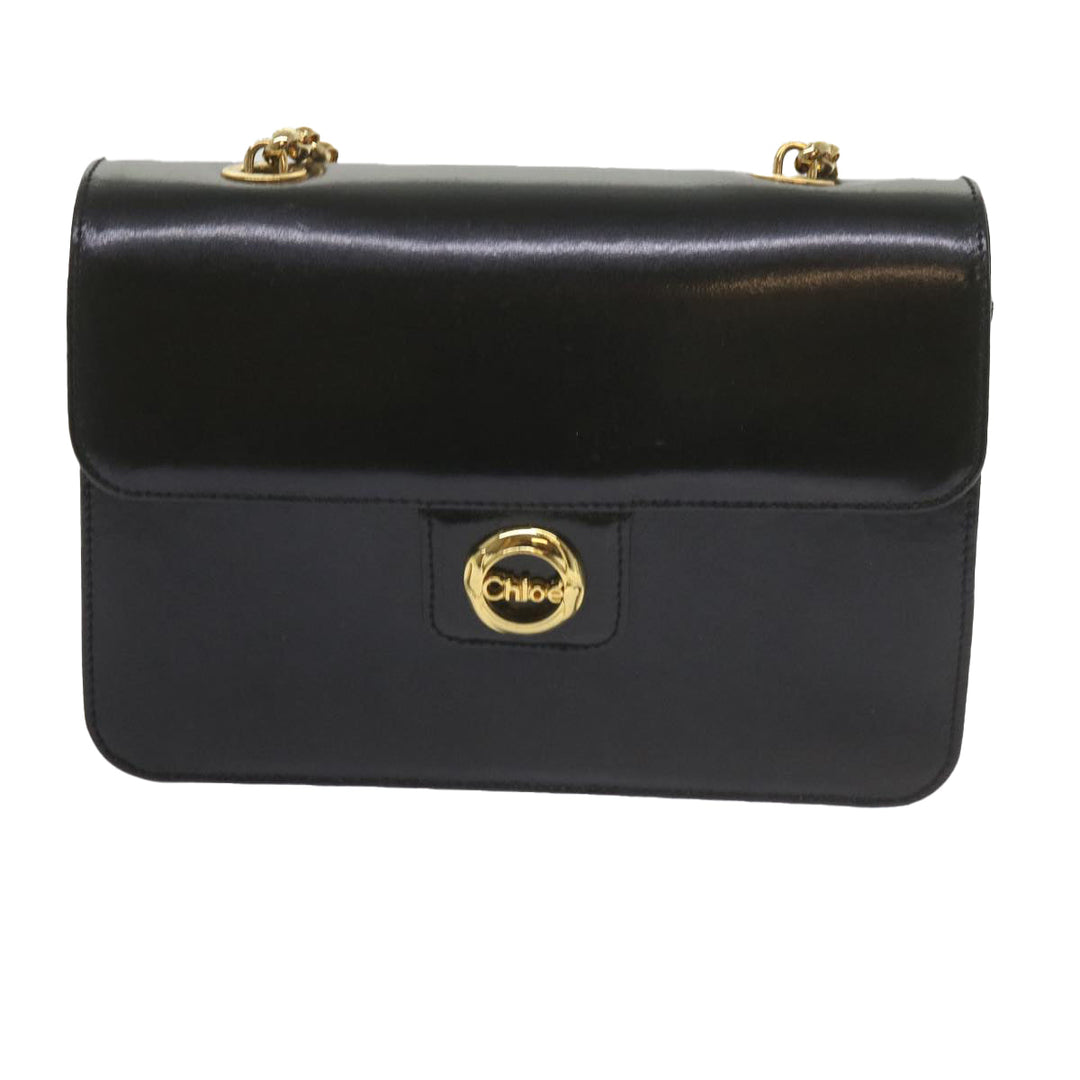 Chloe Chain Shoulder Bag Leather Black bs10630