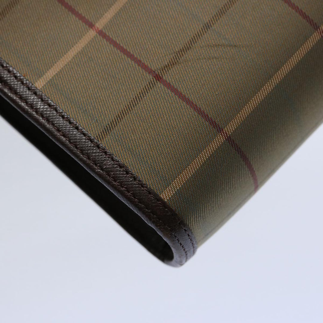 BURBERRYSs Nova Check Clutch Bag Nylon Canvas Brown Auth bs10634