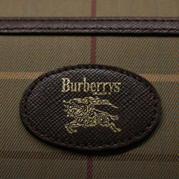 BURBERRYSs Nova Check Clutch Bag Nylon Canvas Brown Auth bs10634