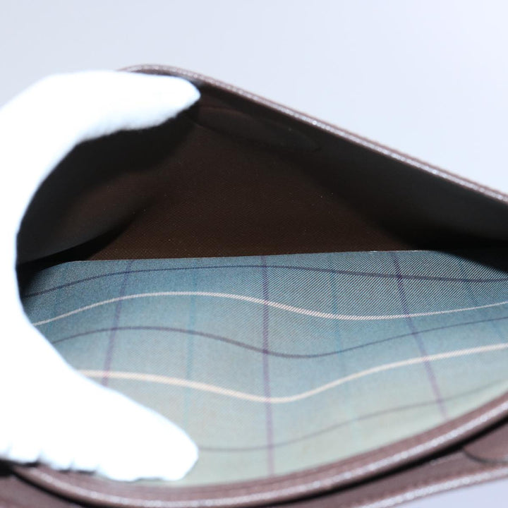 BURBERRY s Nova Check Clutch Bag Nylon Canvas Brown Auth Bs10634