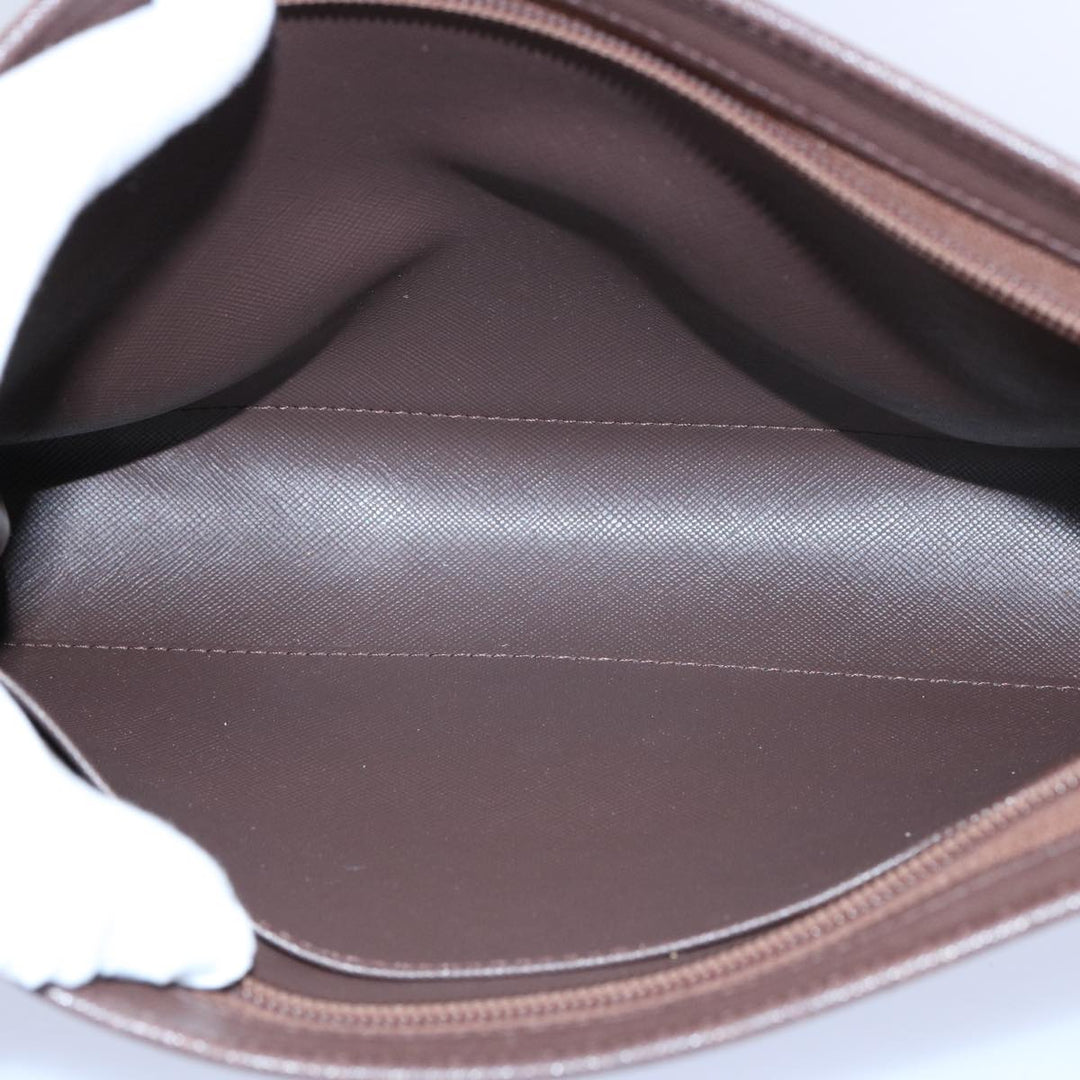 BURBERRYSs Nova Check Clutch Bag Nylon Canvas Brown Auth bs10634