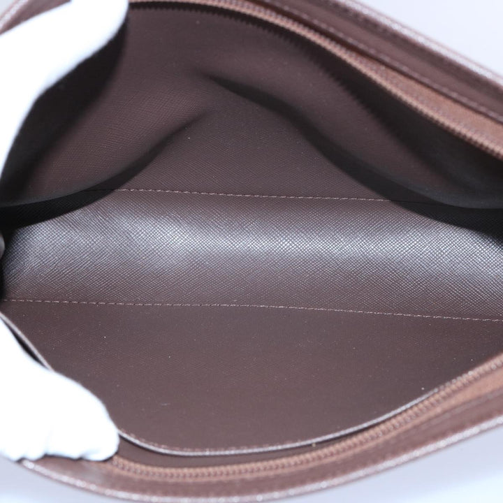 BURBERRYSs Nova Check Clutch Bag Nylon Canvas Brown Auth bs10634