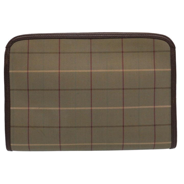 BURBERRYSs Nova Check Clutch Bag Nylon Canvas Brown Auth bs10634