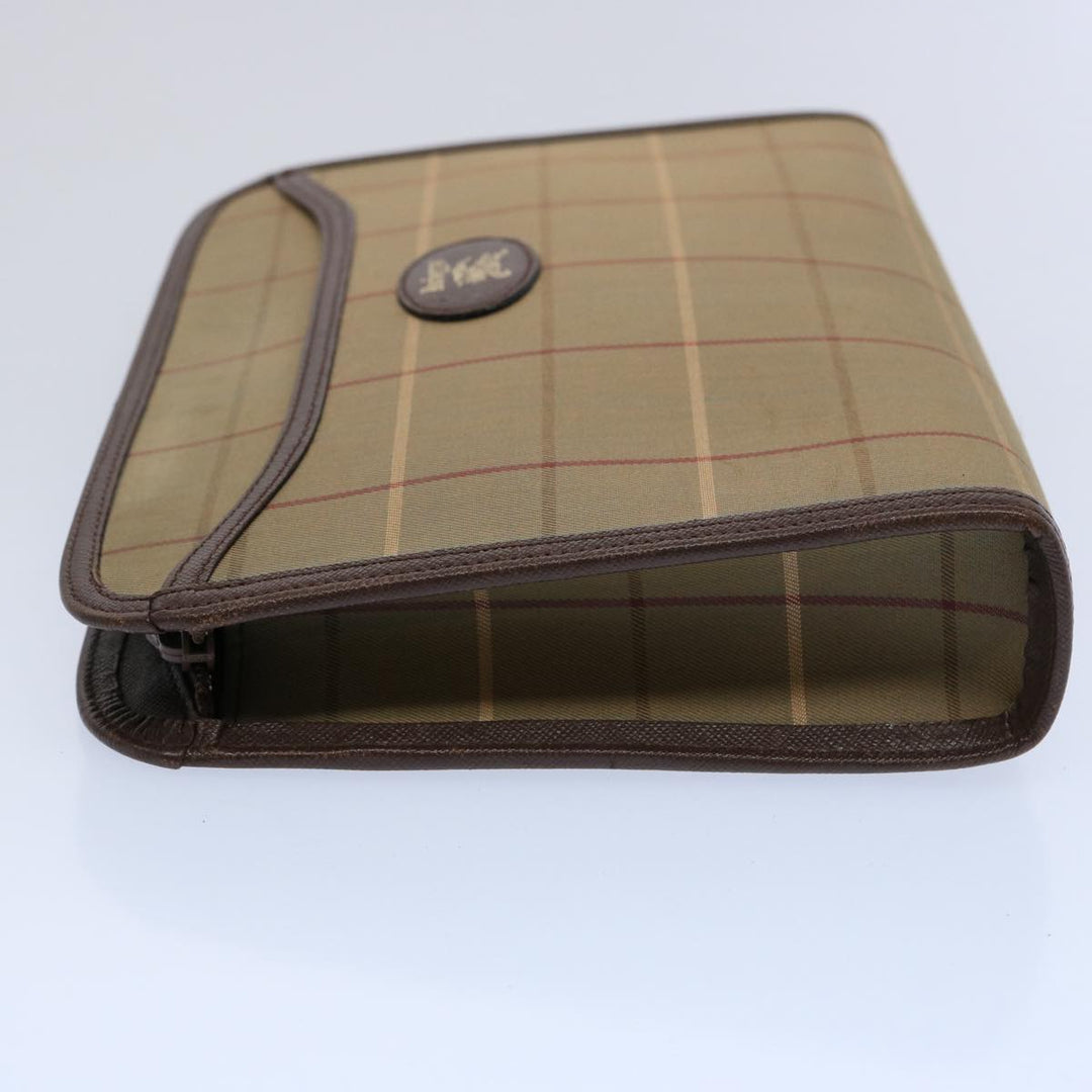BURBERRYSs Nova Check Clutch Bag Nylon Canvas Brown Auth bs10634