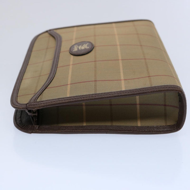 BURBERRYSs Nova Check Clutch Bag Nylon Canvas Brown Auth bs10634
