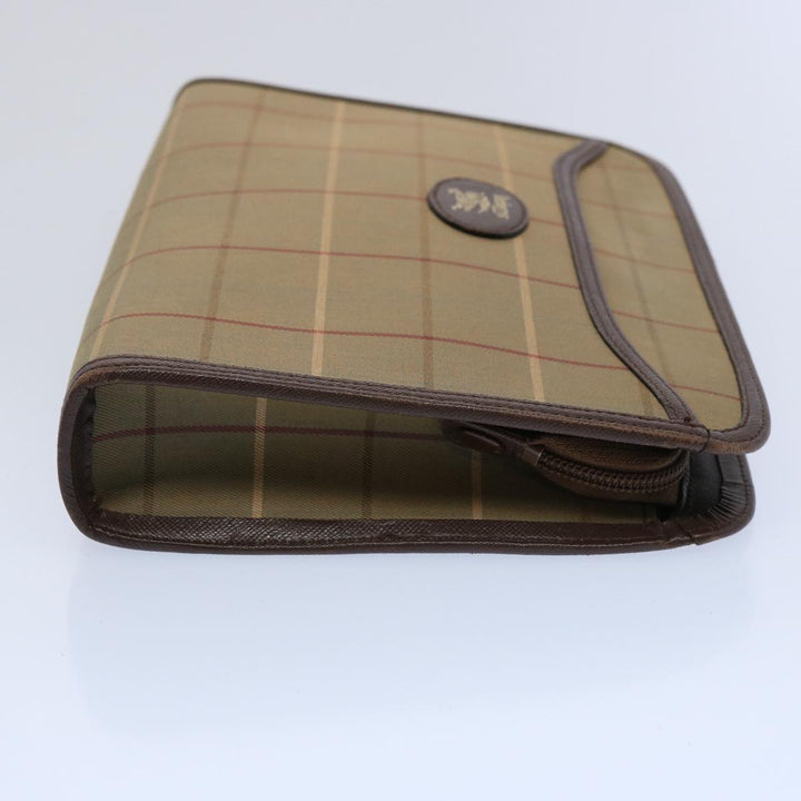 BURBERRYSs Nova Check Clutch Bag Nylon Canvas Brown Auth bs10634