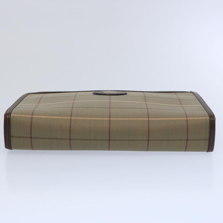 BURBERRYSs Nova Check Clutch Bag Nylon Canvas Brown Auth bs10634