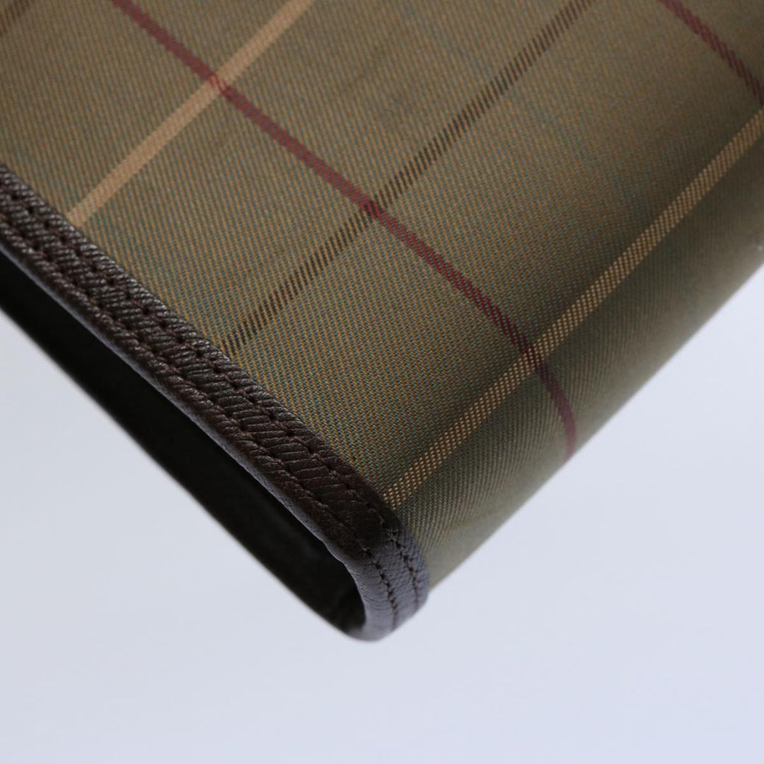 BURBERRYSs Nova Check Clutch Bag Nylon Canvas Brown Auth bs10634