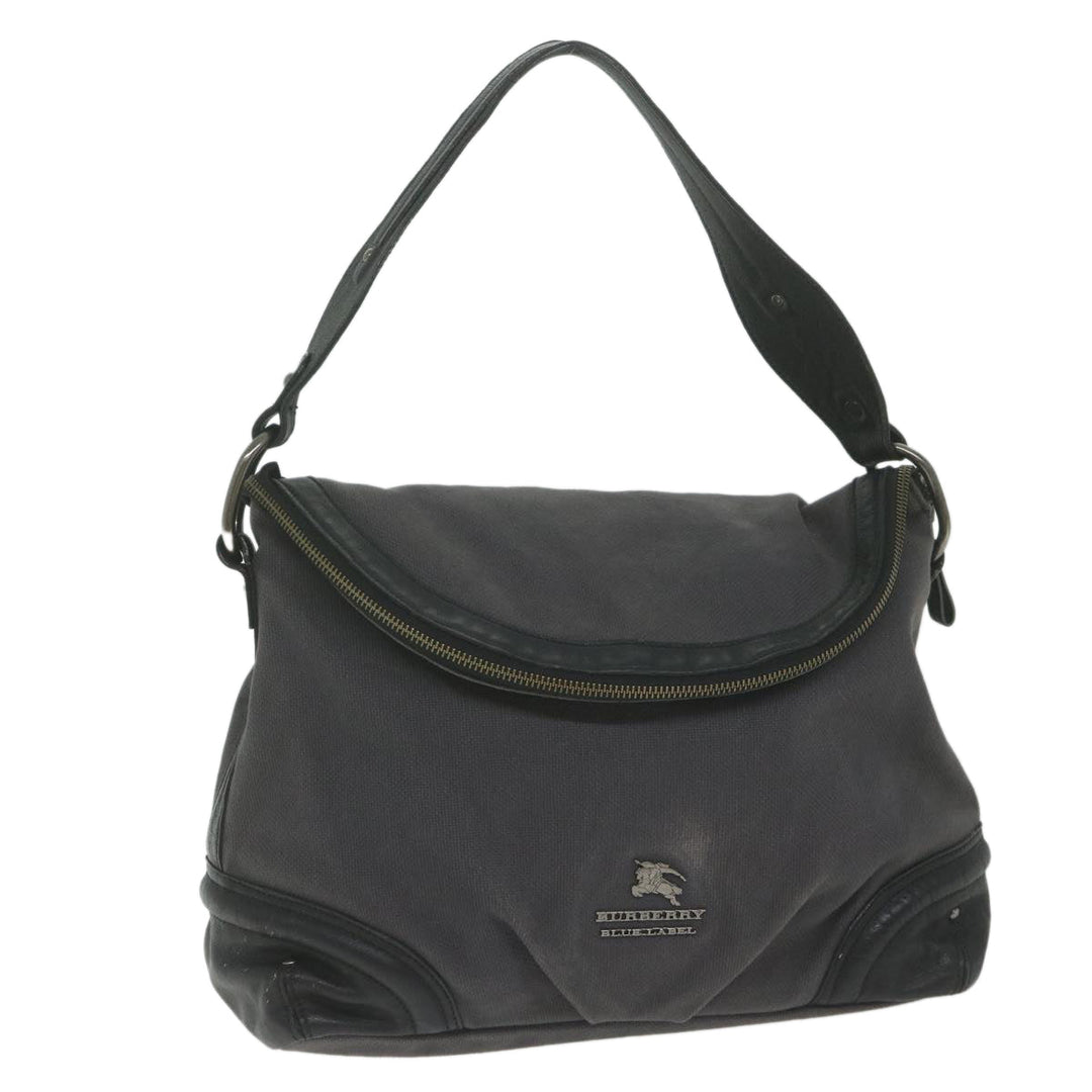 Burberry Shoulder Bag Canvas Gray Auth bs10635