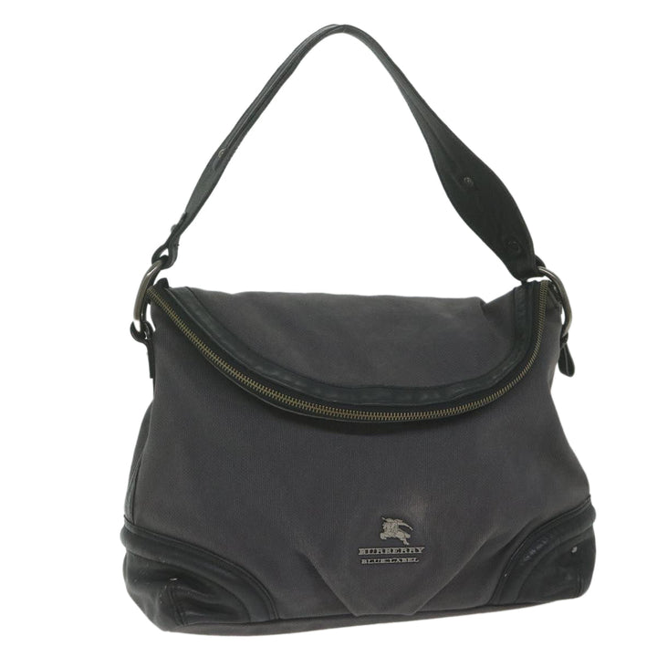 Burberry Shoulder Bag Canvas Gray Auth bs10635