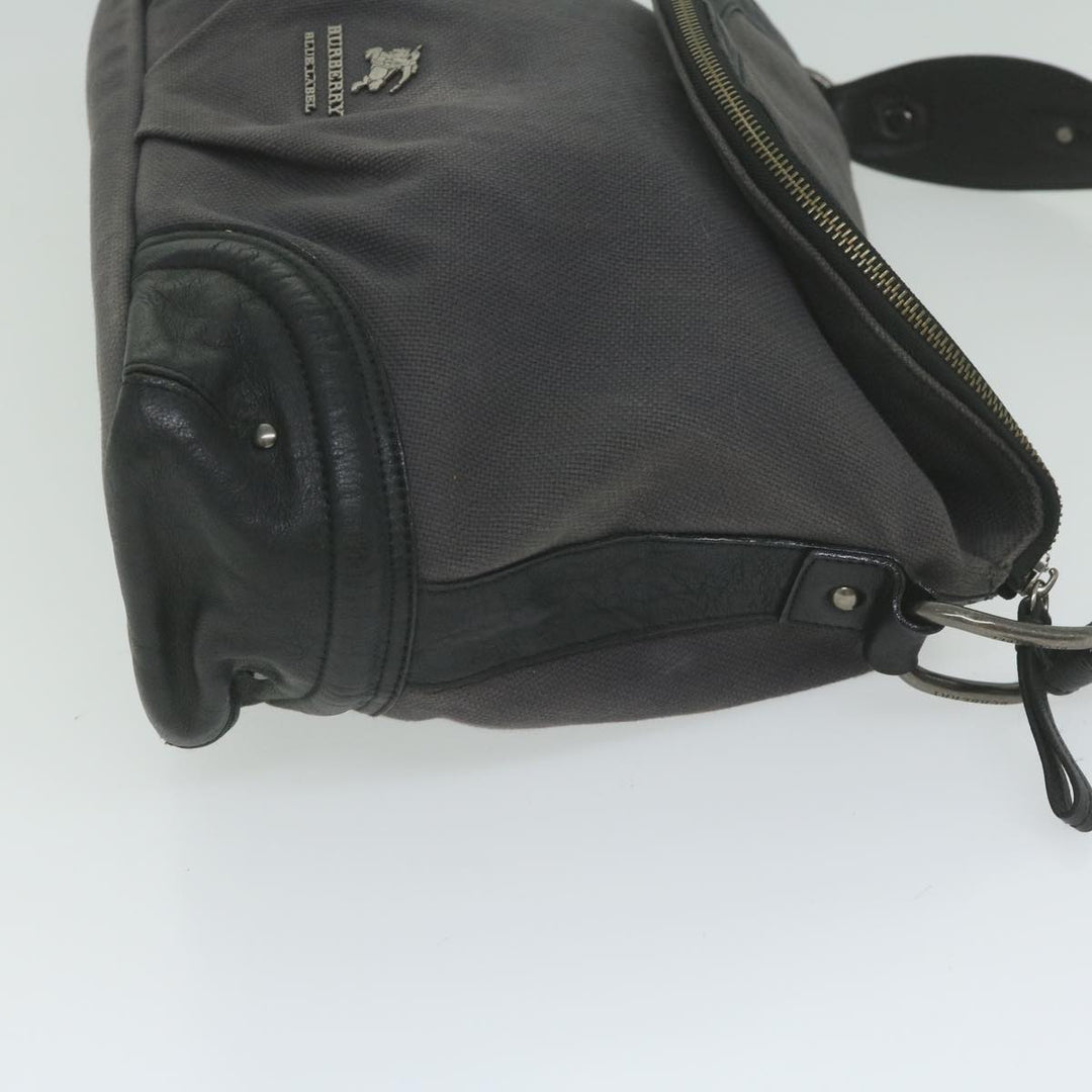 Burberry Shoulder Bag Canvas Gray Auth bs10635