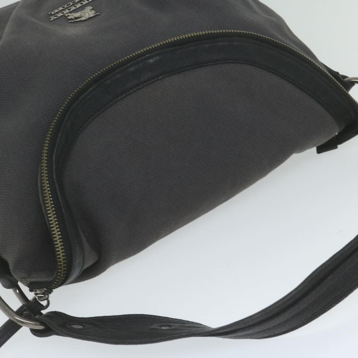 Burberry Shoulder Bag Canvas Gray Auth bs10635