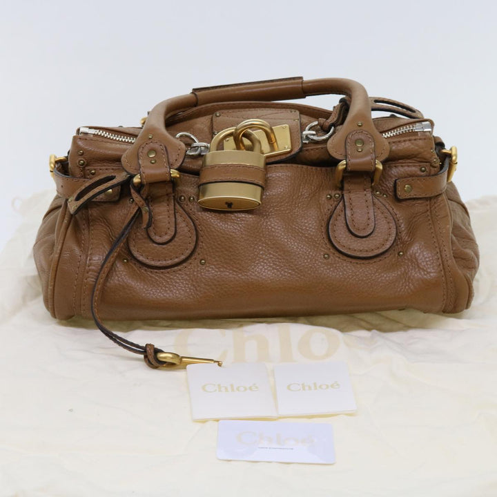 Chloe Paddington Hand Bag Leather Brown 01 09 51 5191 bs10726