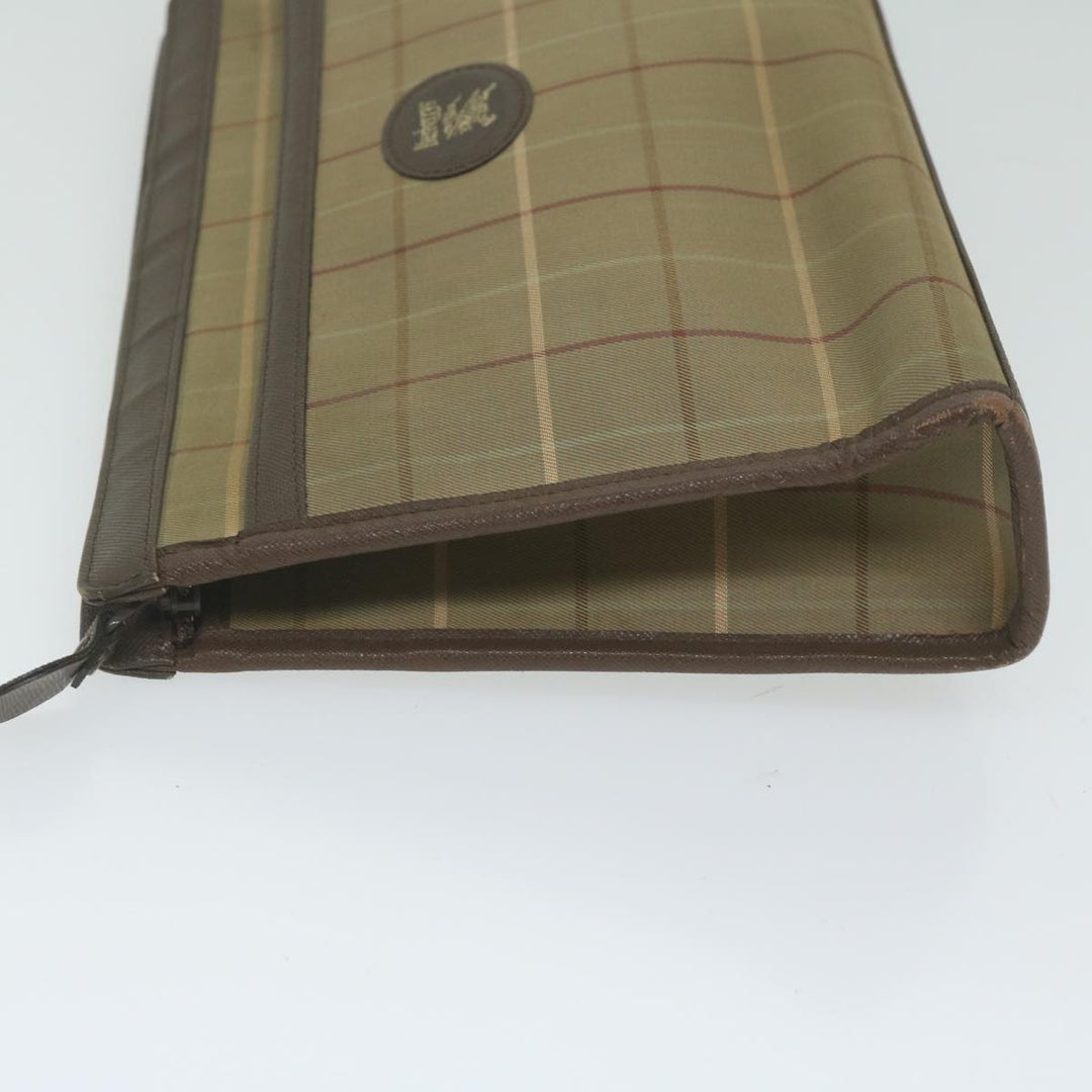 BURBERRYSs Nova Check Clutch Bag Nylon Canvas Brown Auth bs10776