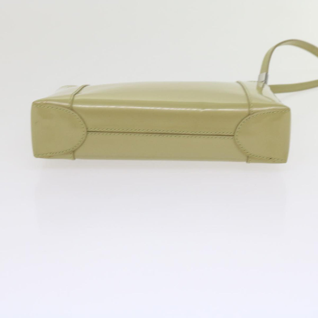 CHRISTIAN Top quality Dior Shoulder Bag Patent leather Beige Auth bs10786
