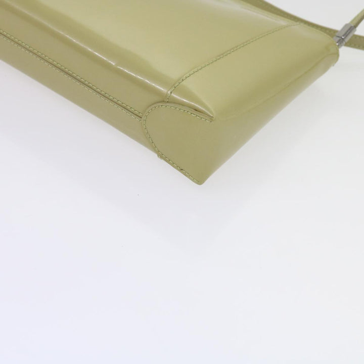 CHRISTIAN Top quality Dior Shoulder Bag Patent leather Beige Auth bs10786