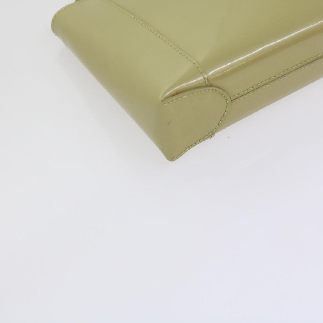 CHRISTIAN Top quality Dior Shoulder Bag Patent leather Beige Auth bs10786