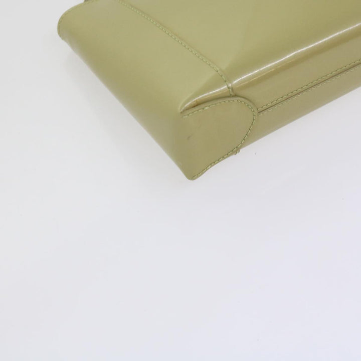 CHRISTIAN Top quality Dior Shoulder Bag Patent leather Beige Auth bs10786