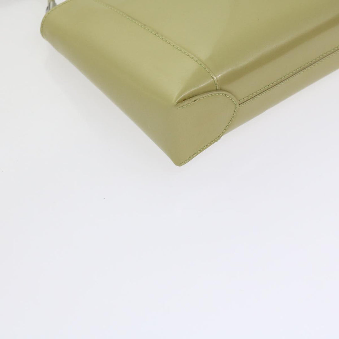 CHRISTIAN Top quality Dior Shoulder Bag Patent leather Beige Auth bs10786