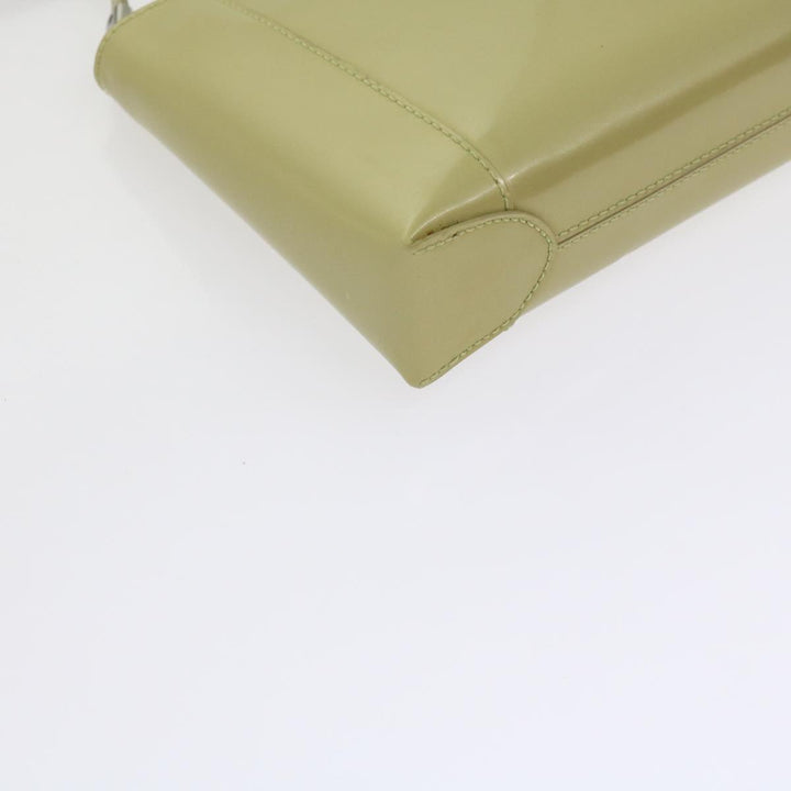 CHRISTIAN Top quality Dior Shoulder Bag Patent leather Beige Auth bs10786