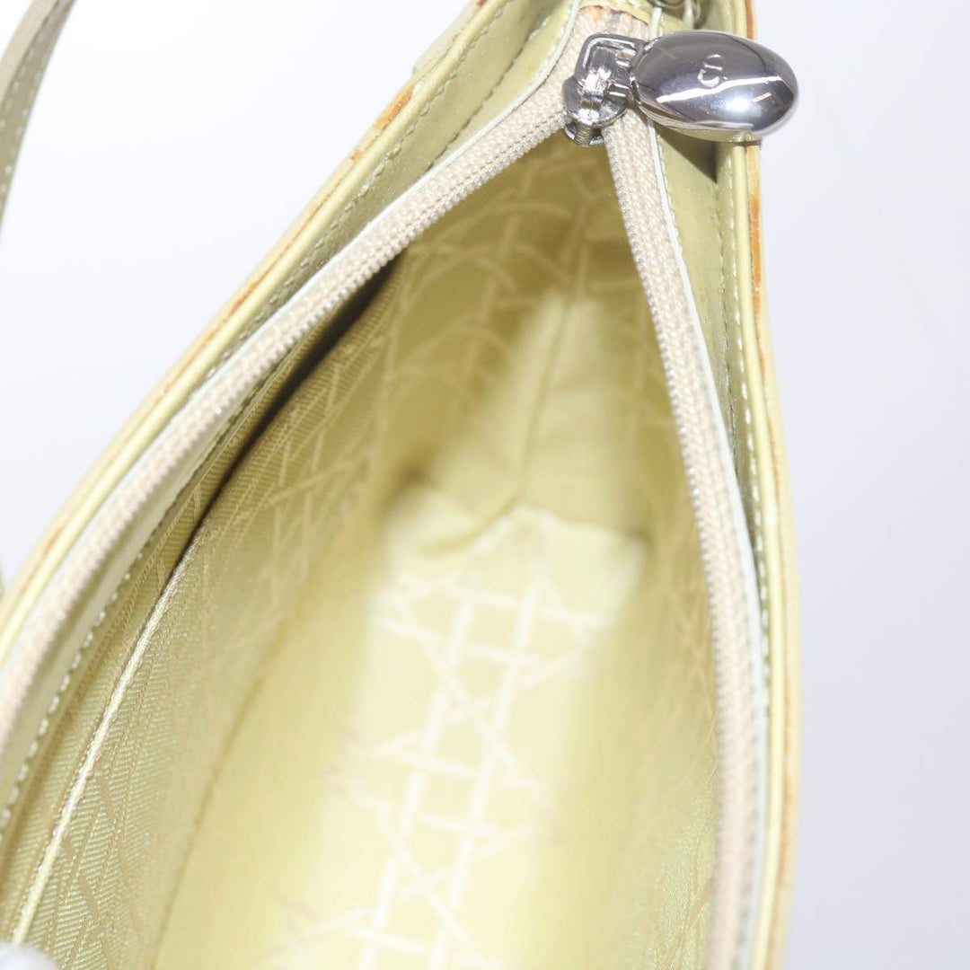 CHRISTIAN Top quality Dior Shoulder Bag Patent leather Beige Auth bs10786