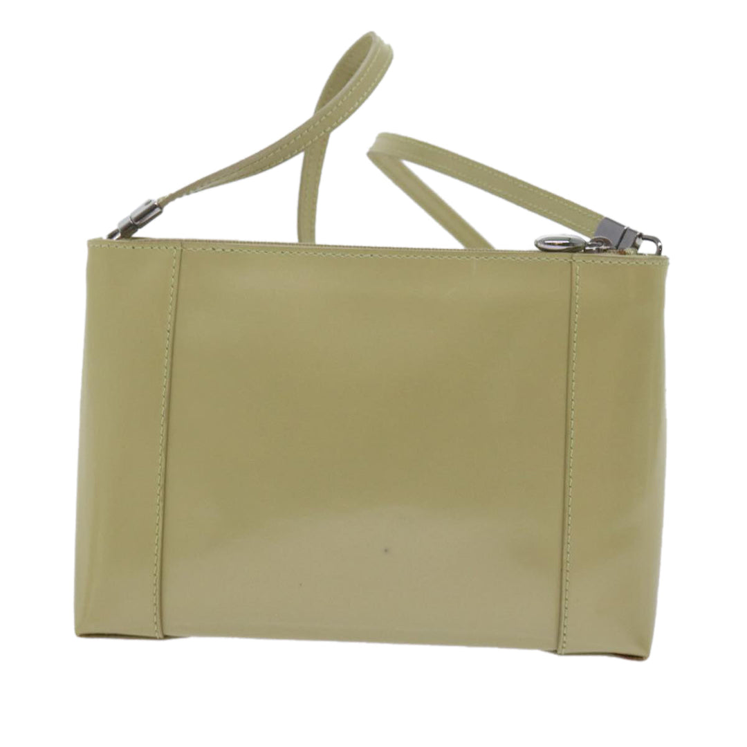 CHRISTIAN Top quality Dior Shoulder Bag Patent leather Beige Auth bs10786