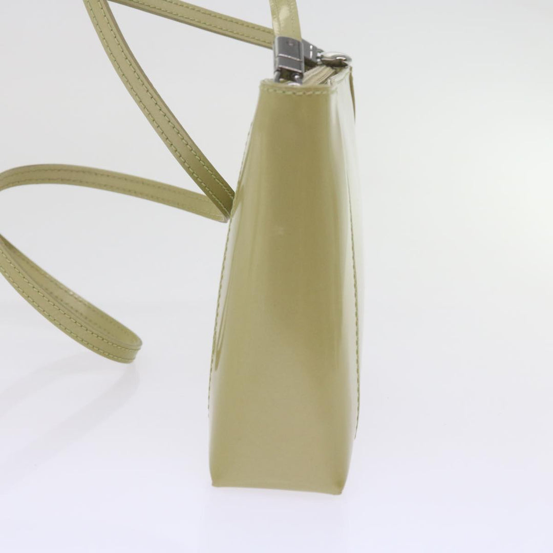 CHRISTIAN Top quality Dior Shoulder Bag Patent leather Beige Auth bs10786