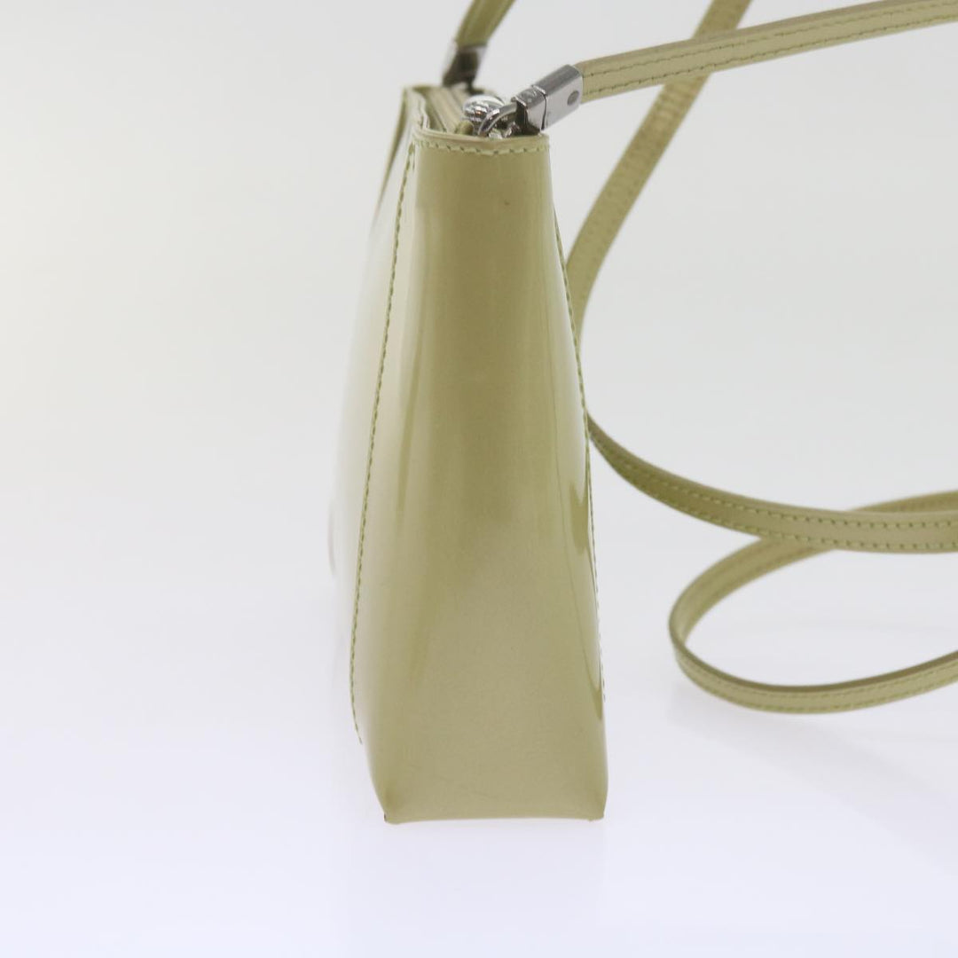 CHRISTIAN Top quality Dior Shoulder Bag Patent leather Beige Auth bs10786