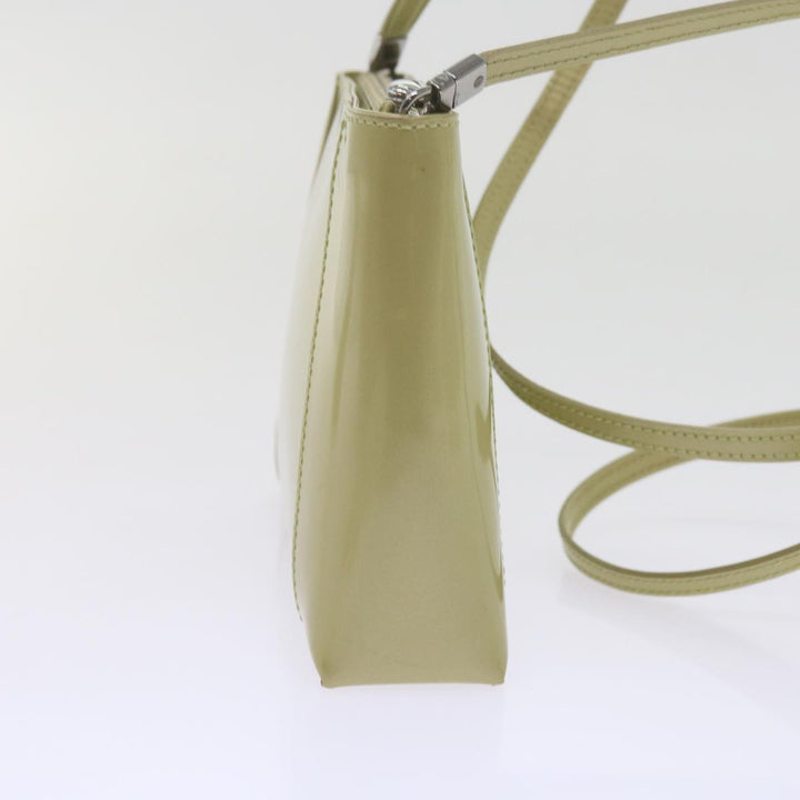 CHRISTIAN Top quality Dior Shoulder Bag Patent leather Beige Auth bs10786
