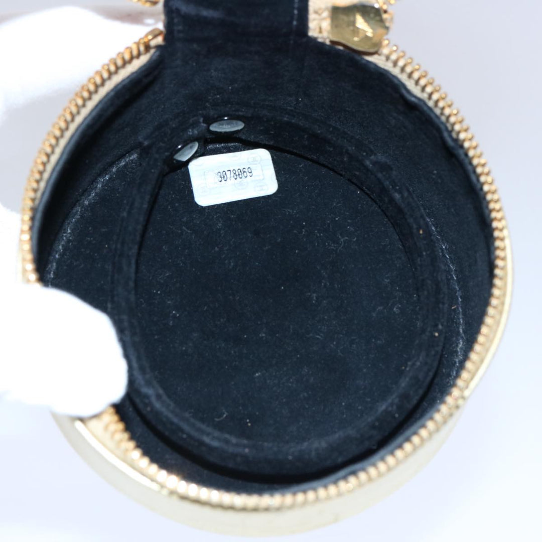 Chanel Accessory Case Lamb Skin Gold CC Auth bs10787