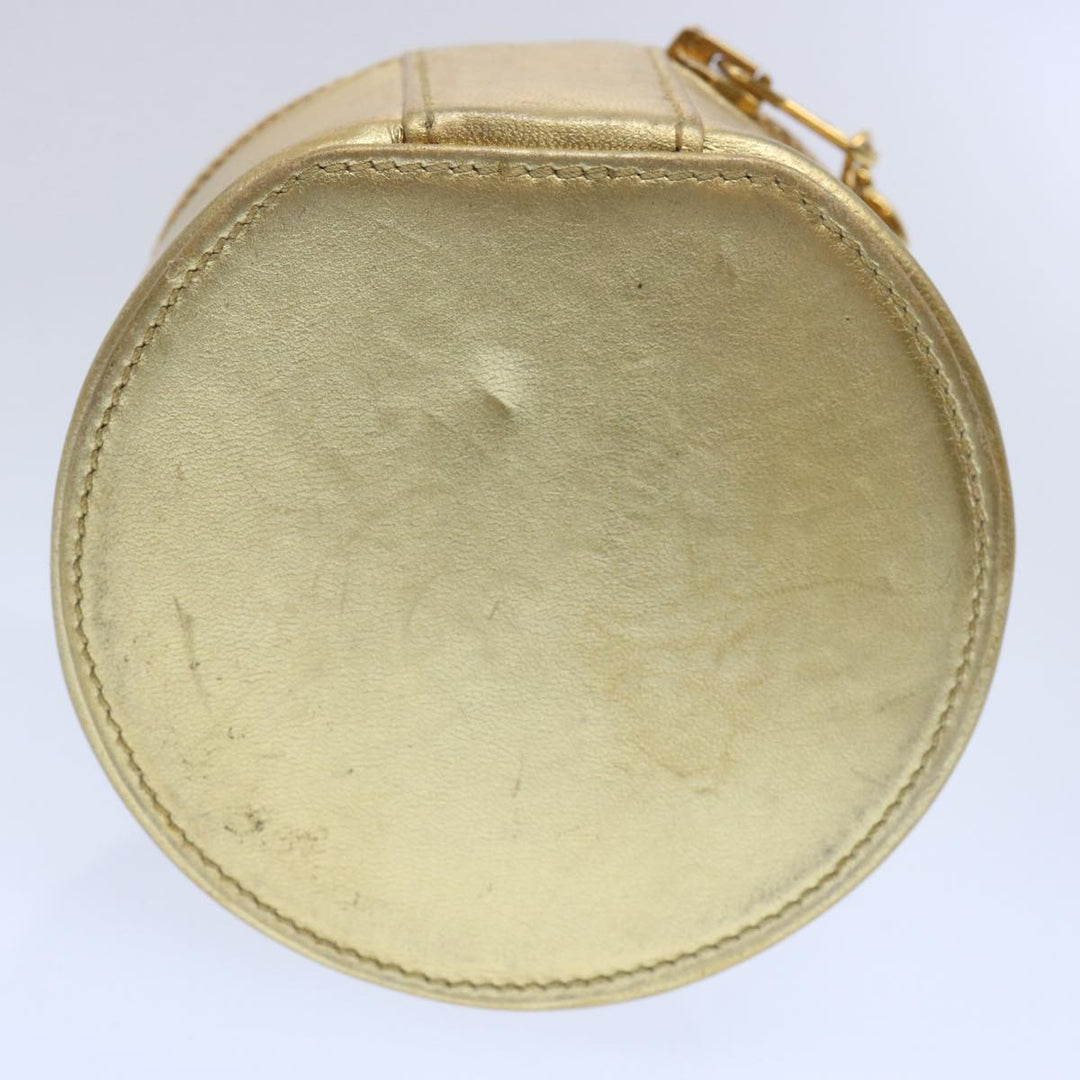 Chanel Accessory Case Lamb Skin Gold CC Auth bs10787