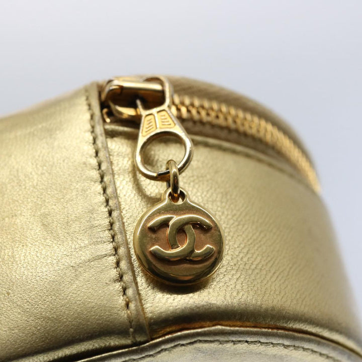 Chanel Accessory Case Lamb Skin Gold CC Auth bs10787