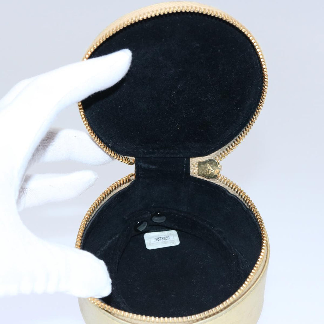Chanel Accessory Case Lamb Skin Gold CC Auth bs10787