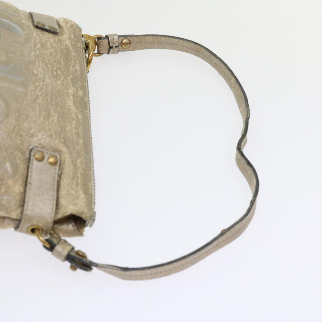Chloe Shoulder Bag Leather Silver 02-09-51-595 bs10805