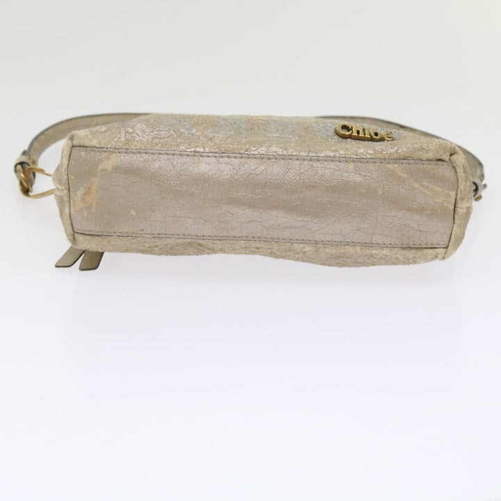 Chloe Shoulder Bag Leather Silver 02-09-51-595 bs10805
