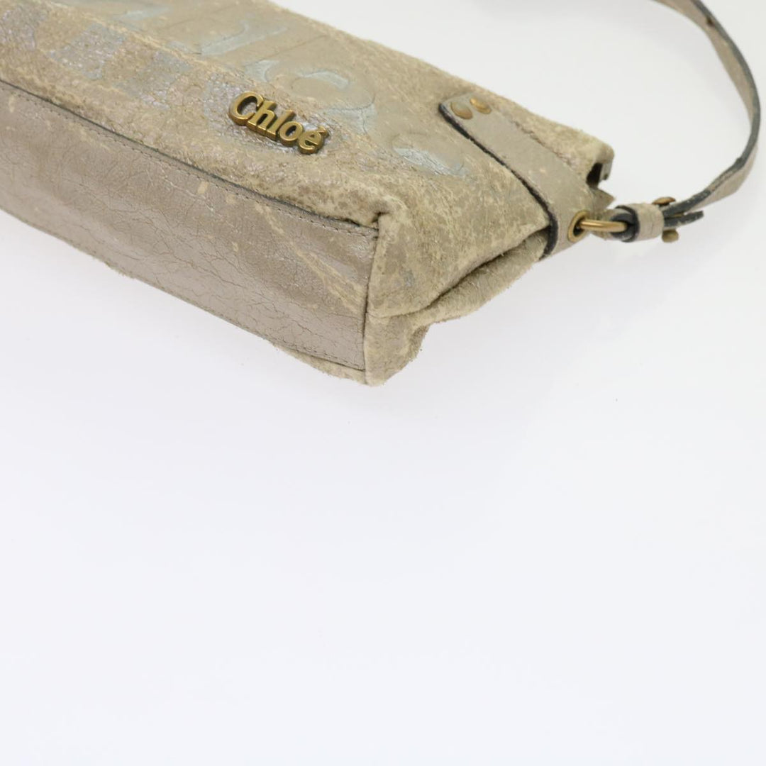 Chloe Shoulder Bag Leather Silver 02-09-51-595 bs10805