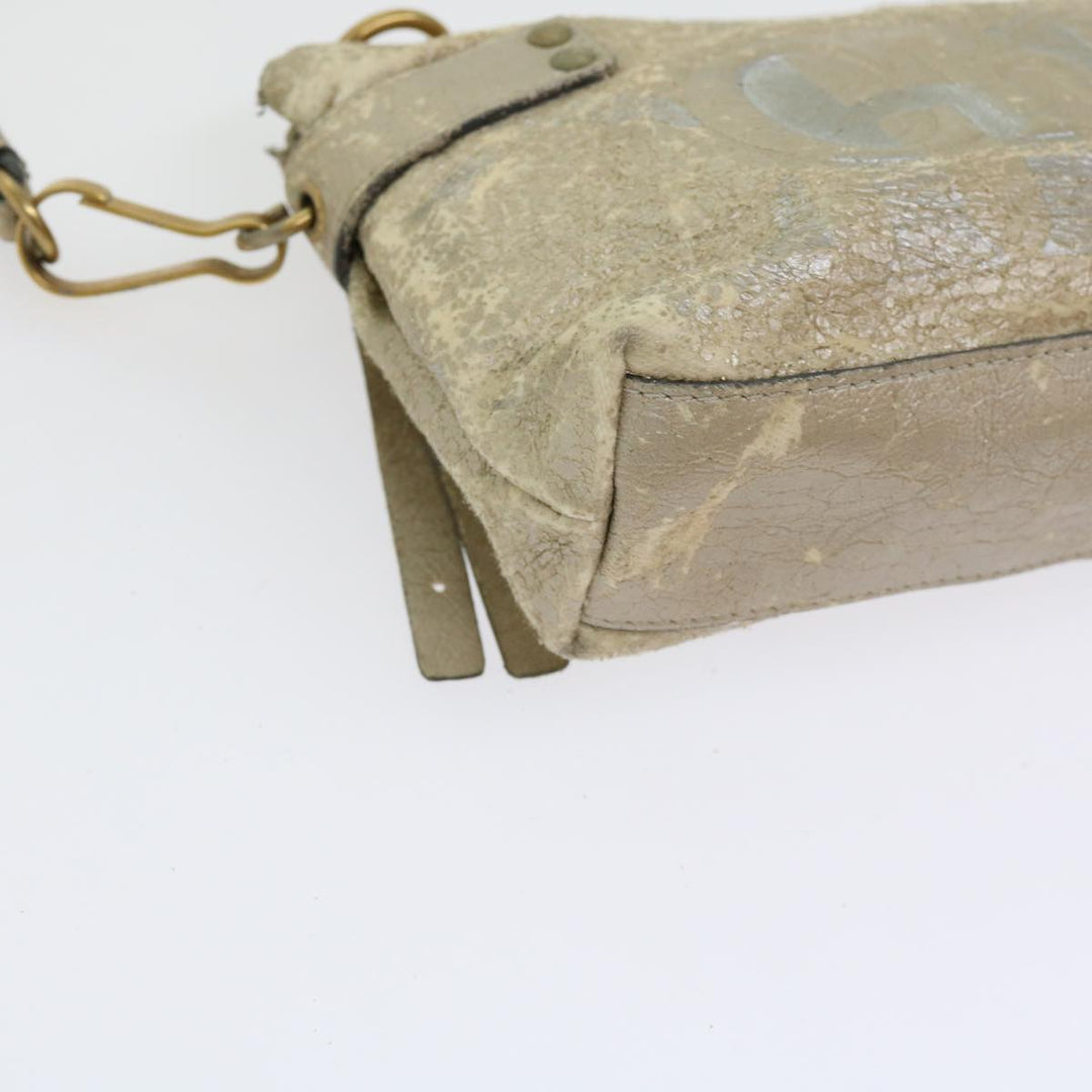 Chloe Shoulder Bag Leather Silver 02-09-51-595 bs10805