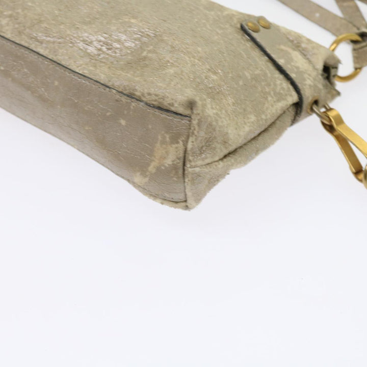 Chloe Shoulder Bag Leather Silver 02-09-51-595 bs10805