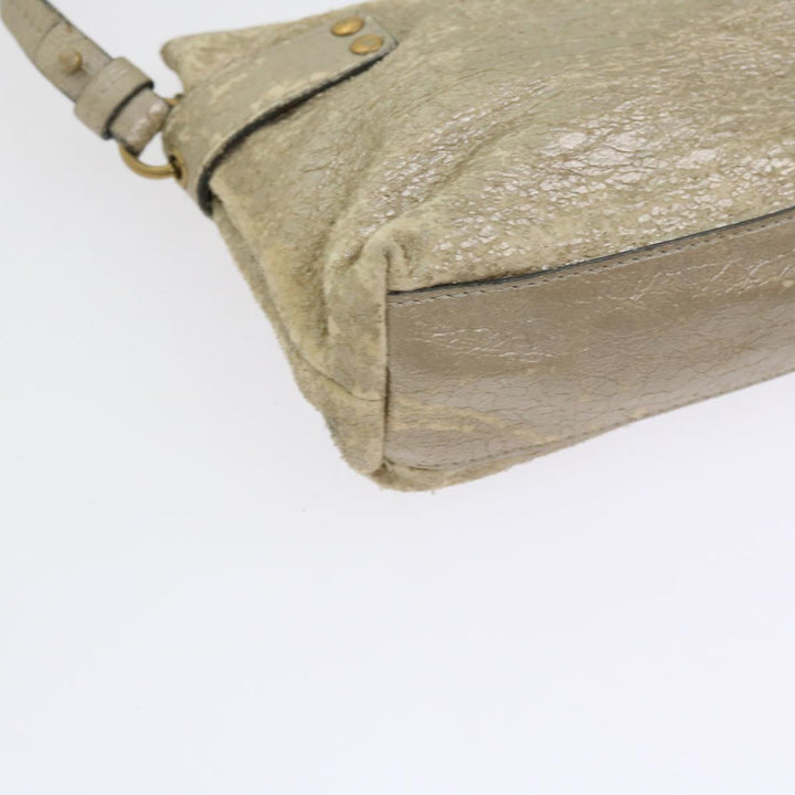 Chloe Shoulder Bag Leather Silver 02-09-51-595 bs10805