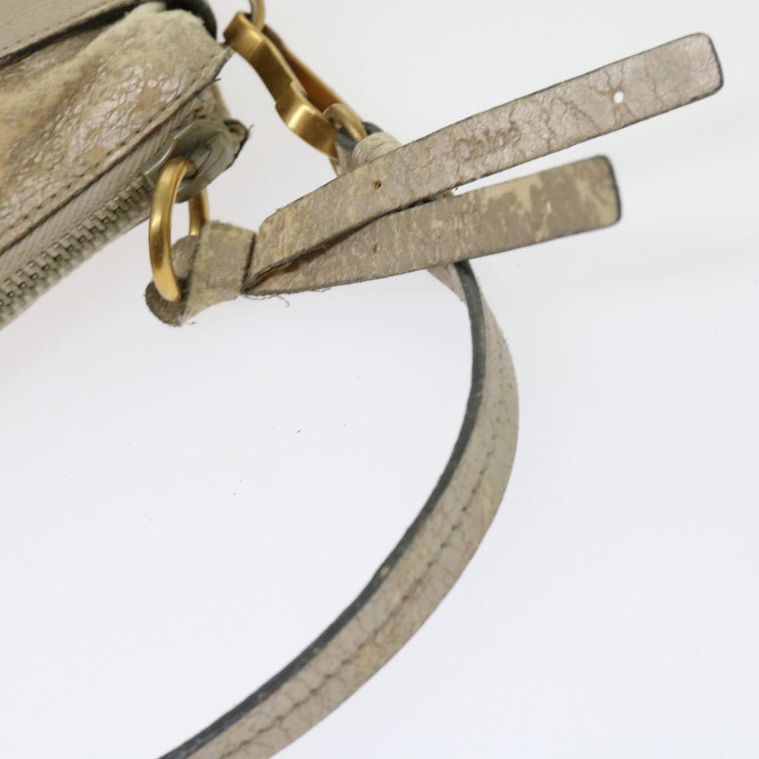 Chloe Shoulder Bag Leather Silver 02-09-51-595 bs10805