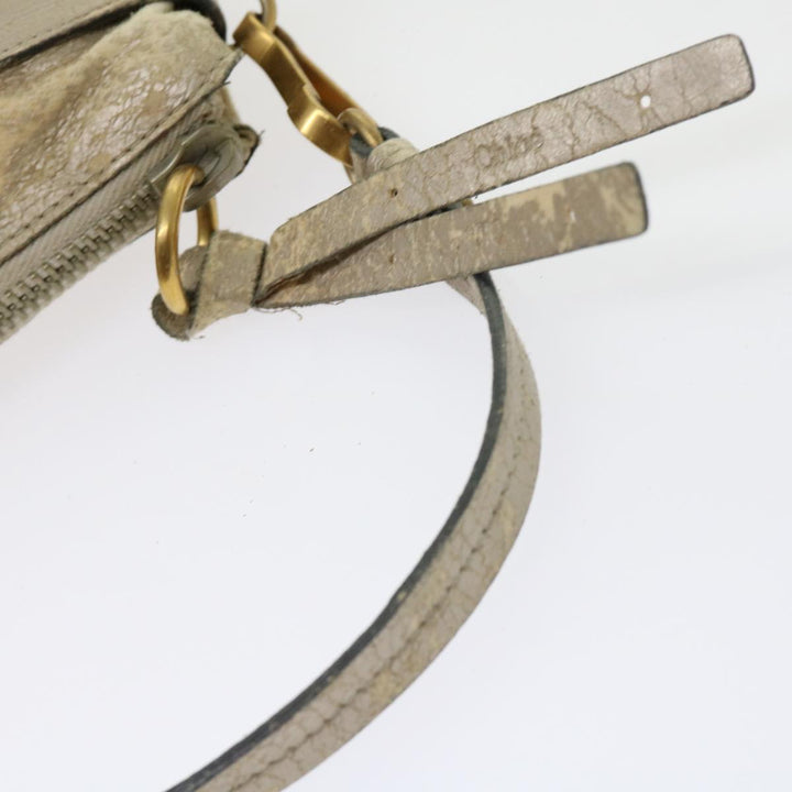 Chloe Shoulder Bag Leather Silver 02-09-51-595 bs10805