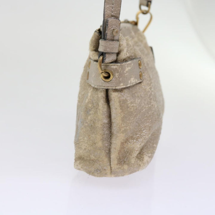 Chloe Shoulder Bag Leather Silver 02-09-51-595 bs10805