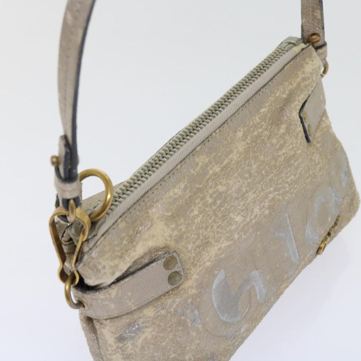 Chloe Shoulder Bag Leather Silver 02-09-51-595 bs10805