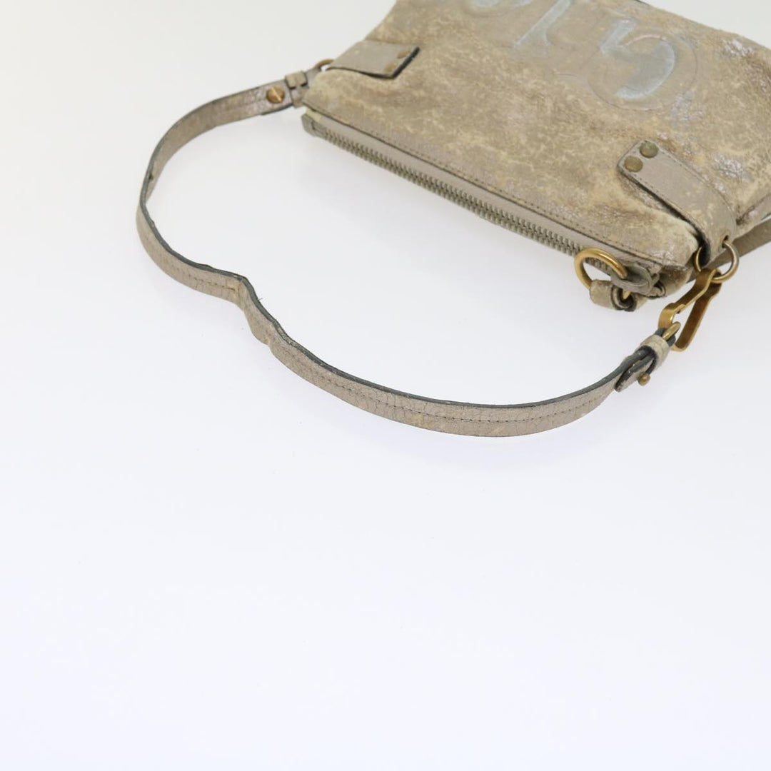 Chloe Shoulder Bag Leather Silver 02-09-51-595 bs10805